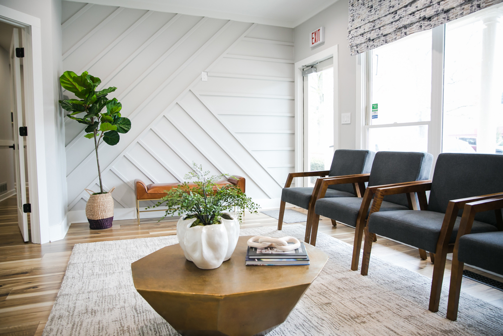 Modern waiting room at Mars Hill Dental